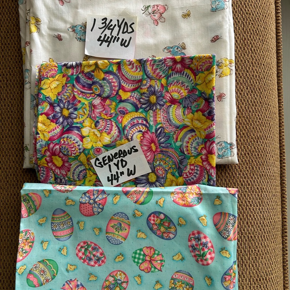 Colorful Easter Egg and Floral Fabric Bundle